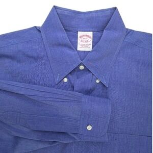 Brooks Brothers Mens 17 33 Traditional Fit Blue Cotton Button Down Shirt 1818
